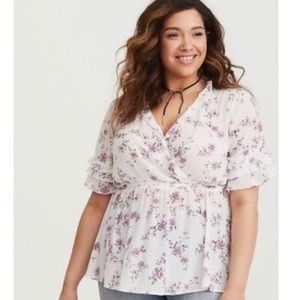 Torrid Floral Ruffle Top